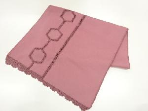 リサイクル　レース縞に亀甲模様ショール